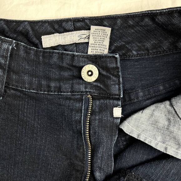 Chico's .5 Platinum Denim Charm Jean Bootcut Dark Wash Blue Jeans Womens 6 - Picture 10 of 12